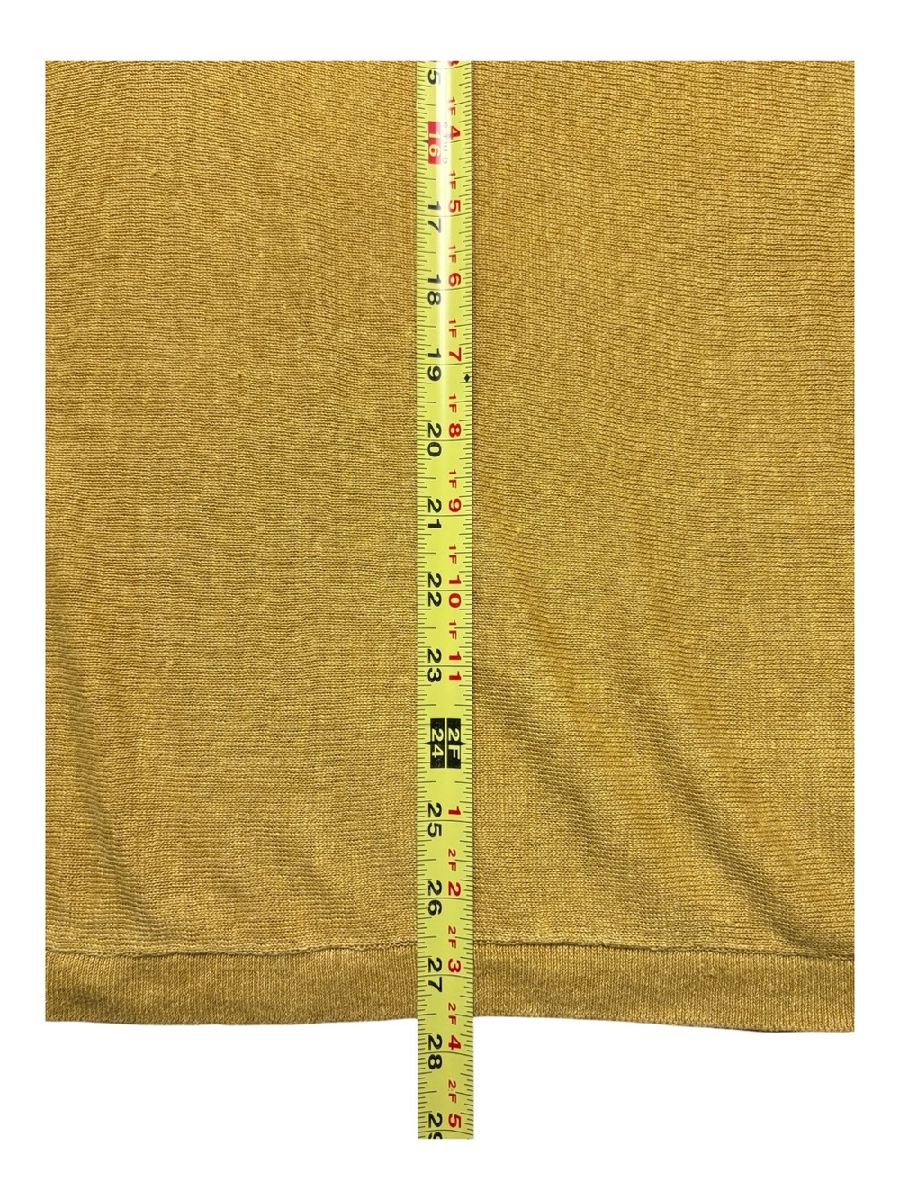 Garnet Hill Arden Oversized Linen Polo Sweater Golden Yellow 3/4 Sleeve L - Picture 5 of 8